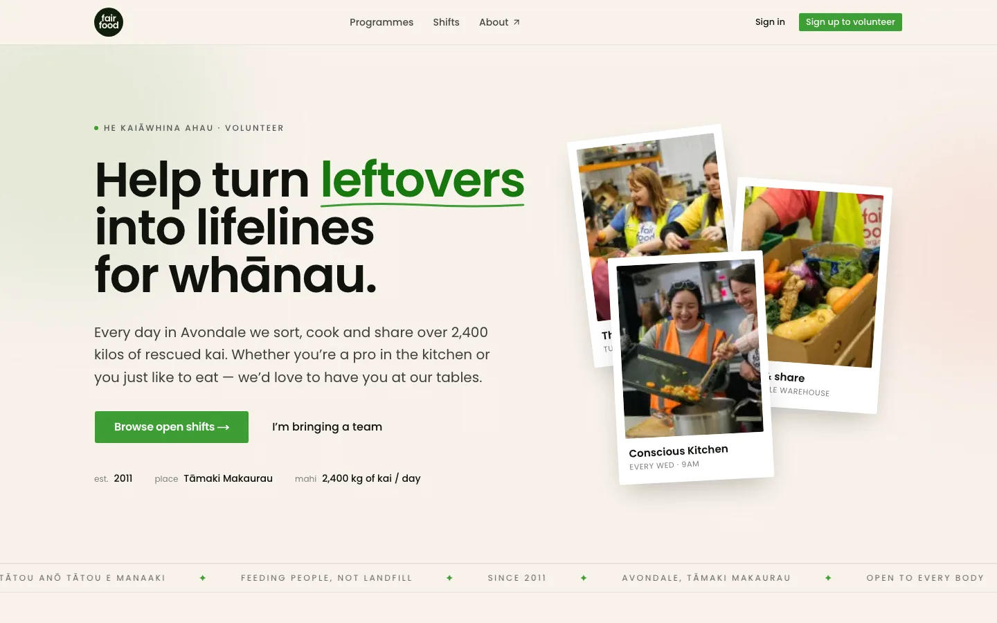 Fair Food - Volunteer Portal screenshot